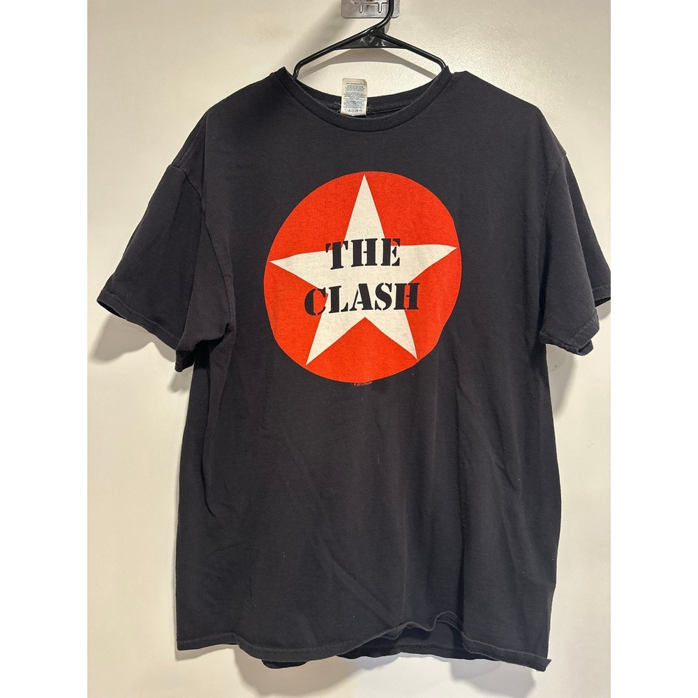 Delta The Clash Graphic T-Shirt Mens Large Black Good 2013 Star Logo Band Tee